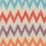 Natural with Turquoise - Red - Purple - Orange Chevron