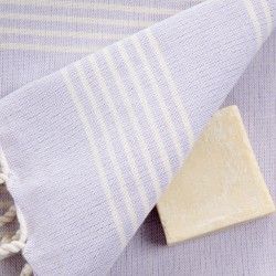 Hair Size Cotton Turkish Towel Peshtemal with Thin Stripes