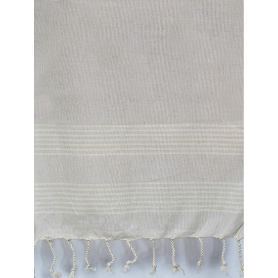 Hair Size Cotton Turkish Towel Peshtemal with Thin Stripes