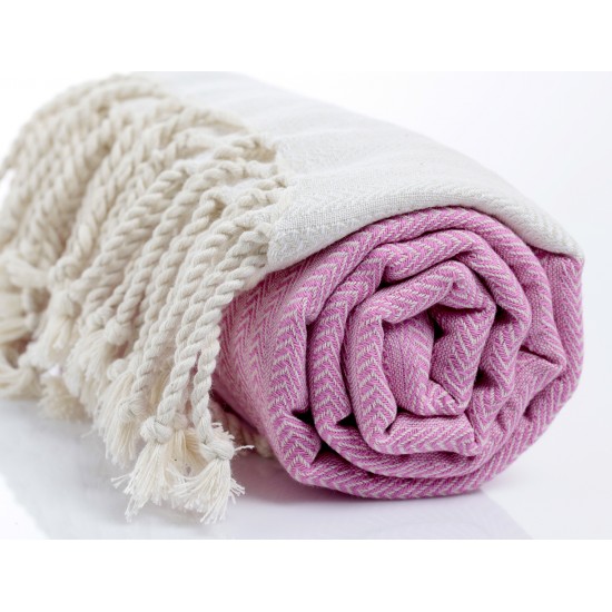 Fishbone Patterned Cotton Turkish Towel