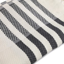 Cotton Turkish Peshtemal with Charcoal Stripes