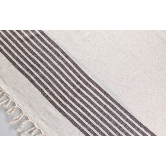 Linen Turkish Peshtemal Towel with Stripes