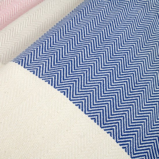 Cotton Peshtemal in Zig Zag Pattern with Wide Off White Ends