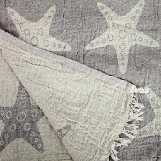Double Gauze Cotton Peshtemal in Starfish Pattern