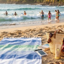 Beach Towel Multi Striped Turkish Peshtemal