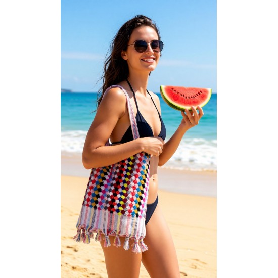 Colorful Dotted Pattern Super Soft Terry Bath Towel