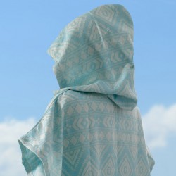 Native Pattern Hooded Surfer Poncho