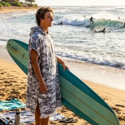 Surfer Poncho Hooded Camouflage Pattern