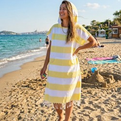 Striped Surfer Poncho Hooded Changing Towel