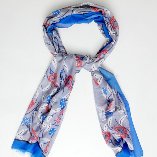 Rayon scarf in printed tulip art